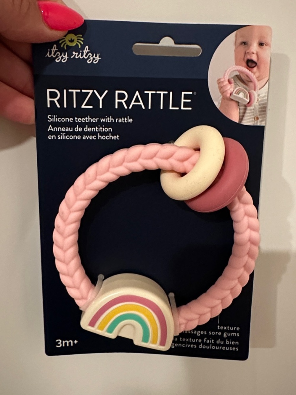 Itzy Ritzy Pink Rainbow Ritzy Rattle Teether